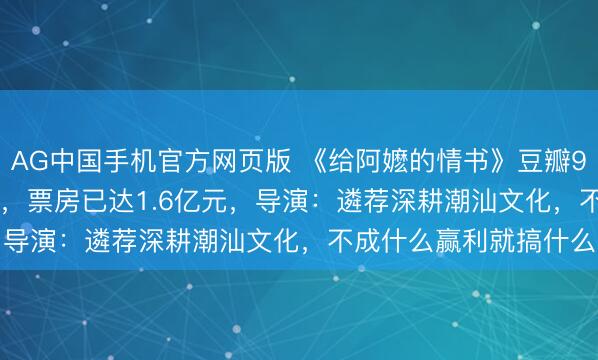 AG中国手机官方网页版 《给阿嬷的情书》豆瓣9.1分！资本1000多万，票房已达1.6亿元，导演：遴荐深耕潮汕文化，不成什么赢利就搞什么
