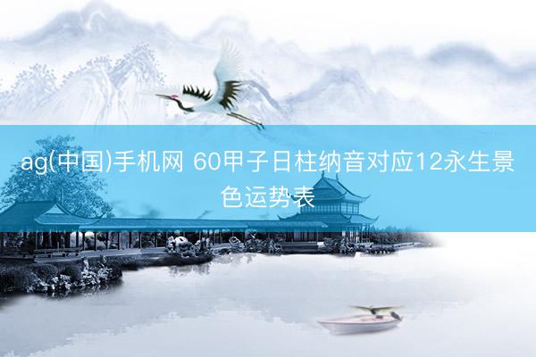 ag(中国)手机网 60甲子日柱纳音对应12永生景色运势表