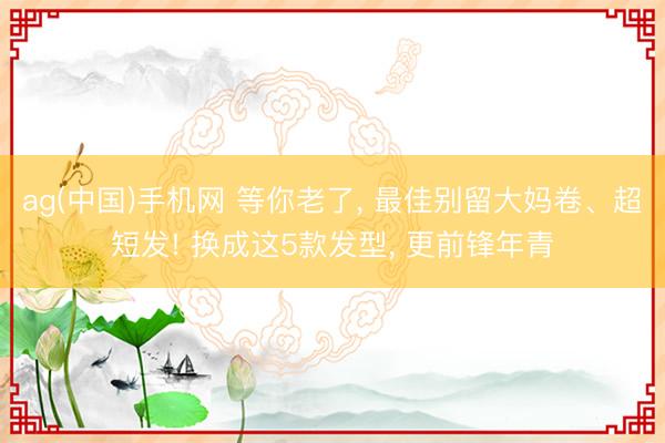ag(中国)手机网 等你老了， 最佳别留大妈卷、超短发! 换成这5款发型， 更前锋年青