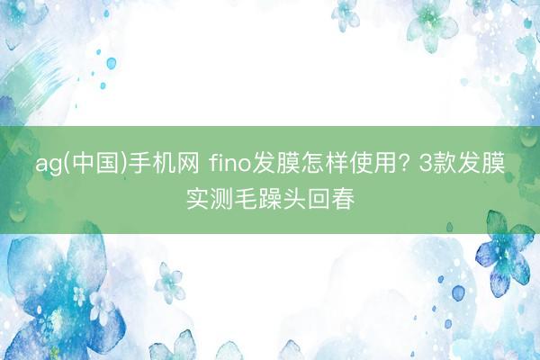 ag(中国)手机网 fino发膜怎样使用? 3款发膜实测毛躁头回春