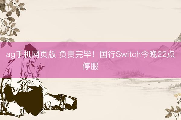 ag手机网页版 负责完毕！国行Switch今晚22点停服