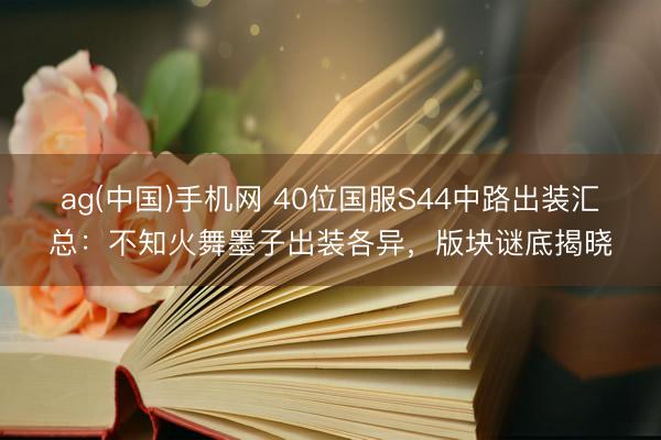 ag(中国)手机网 40位国服S44中路出装汇总：不知火舞墨子出装各异，版块谜底揭晓