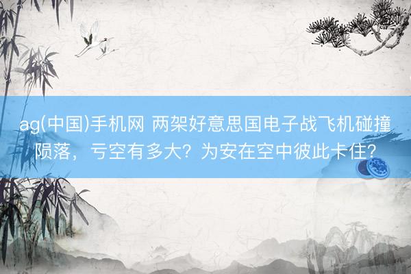 ag(中国)手机网 两架好意思国电子战飞机碰撞陨落，亏空有多大？为安在空中彼此卡住？