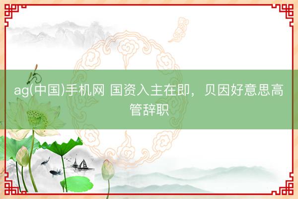ag(中国)手机网 国资入主在即，贝因好意思高管辞职