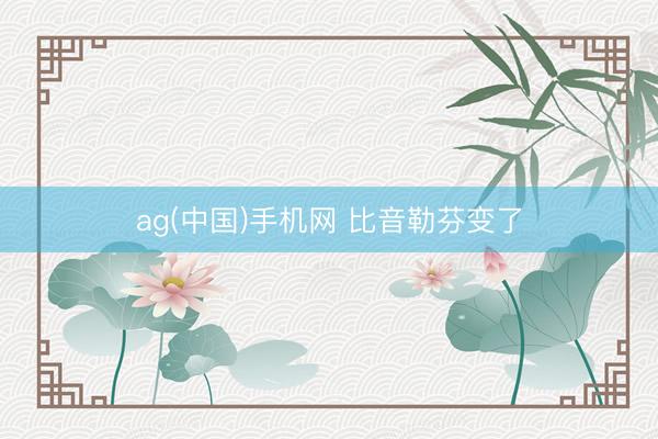 ag(中国)手机网 比音勒芬变了