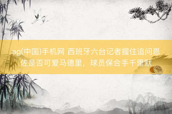 ag(中国)手机网 西班牙六台记者握住追问恩佐是否可爱马德里,球员保合手千里默
