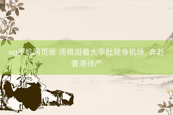 ag手机网页版 汤唯挺着大孕肚现身机场， 奔赴香港待产