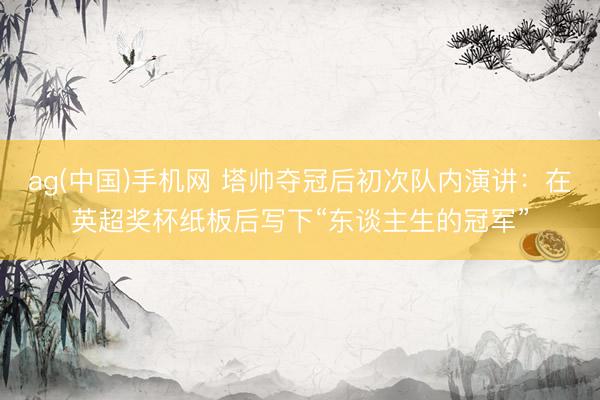 ag(中国)手机网 塔帅夺冠后初次队内演讲：在英超奖杯纸板后写下“东谈主生的冠军”