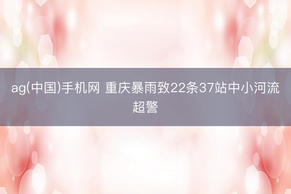 ag(中国)手机网 重庆暴雨致22条37站中小河流超警
