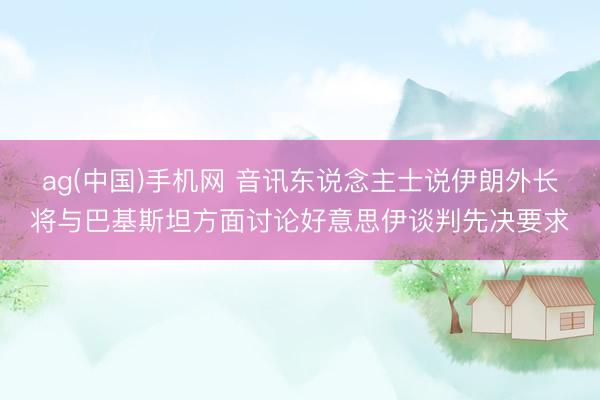ag(中国)手机网 音讯东说念主士说伊朗外长将与巴基斯坦方面讨论好意思伊谈判先决要求
