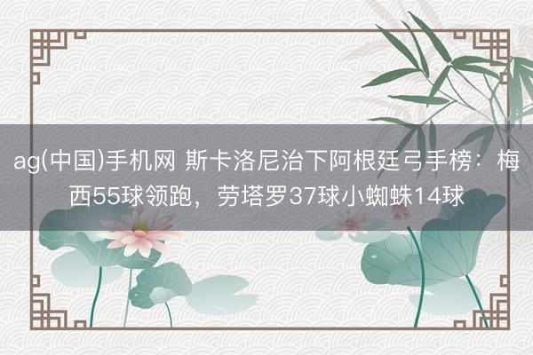ag(中国)手机网 斯卡洛尼治下阿根廷弓手榜：梅西55球领跑，劳塔罗37球小蜘蛛14球